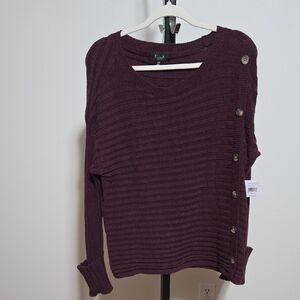 Rafaella Deep Purple Ribbed Sweater